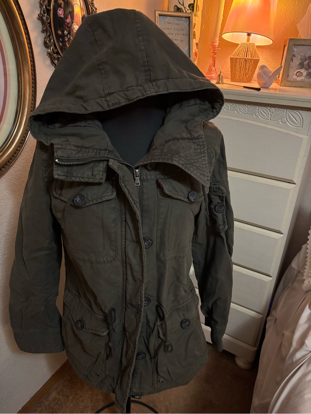 Levi's Olive Utility Hooded Jacket
